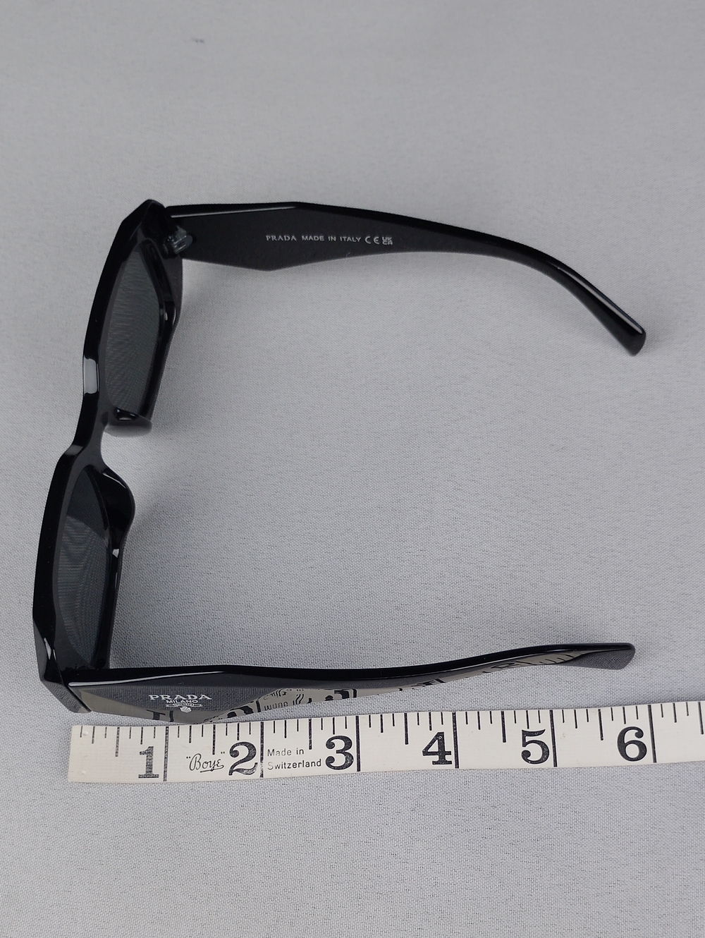 Prada Black Rectangular Women’s Sunglasses - Classic UV Protection - Picture 13 of 15